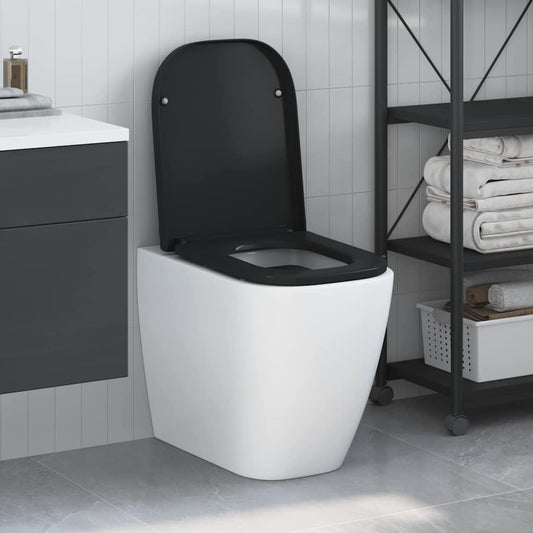 Schnellverschluss-WC-Sitz Schwarz 44,5 x 35 x 3,6 cm Duroplast
