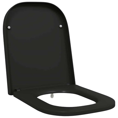 Schnellverschluss-WC-Sitz Schwarz 44,5 x 35 x 3,6 cm Duroplast