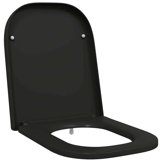 Schnellverschluss-WC-Sitz Schwarz 44,5 x 35 x 3,6 cm Duroplast