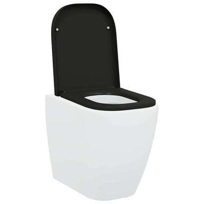 Schnellverschluss-WC-Sitz Schwarz 44,5 x 35 x 3,6 cm Duroplast