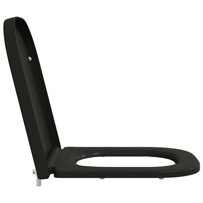 Schnellverschluss-WC-Sitz Schwarz 44,5 x 35 x 3,6 cm Duroplast