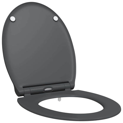 Schnellverschluss-WC-Sitz Anthrazit 45.5 x 37.5 x 3.8 cm