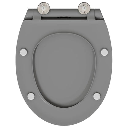 Schnellverschluss-WC-Sitz Grau 45.5 x 37.5 x 3.8 cm Duroplast