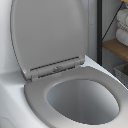 Schnellverschluss-WC-Sitz Grau 45.5 x 37.5 x 3.8 cm Duroplast