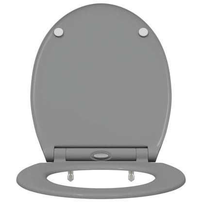 Schnellverschluss-WC-Sitz Grau 45.5 x 37.5 x 3.8 cm Duroplast