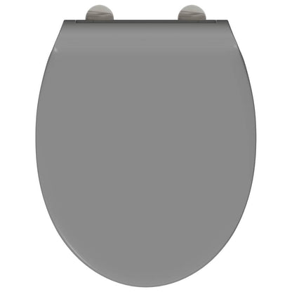 Schnellverschluss-WC-Sitz Grau 45.5 x 37.5 x 3.8 cm Duroplast