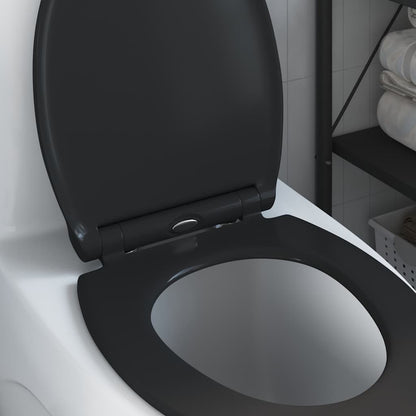 Schnellverschluss-WC-Sitz Schwarz 45.5 x 37.5 x 3.8 cm