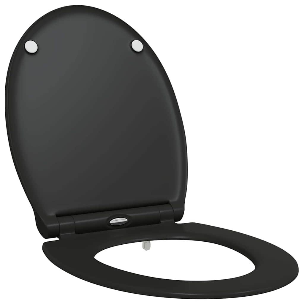 Schnellverschluss-WC-Sitz Schwarz 45.5 x 37.5 x 3.8 cm