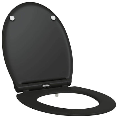 Schnellverschluss-WC-Sitz Schwarz 45.5 x 37.5 x 3.8 cm