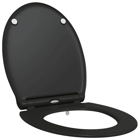 Schnellverschluss-WC-Sitz Schwarz 45.5 x 37.5 x 3.8 cm