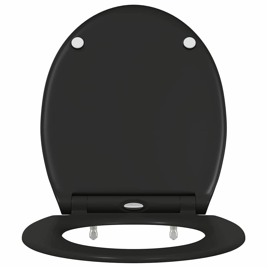 Schnellverschluss-WC-Sitz Schwarz 45.5 x 37.5 x 3.8 cm