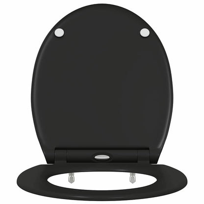 Schnellverschluss-WC-Sitz Schwarz 45.5 x 37.5 x 3.8 cm