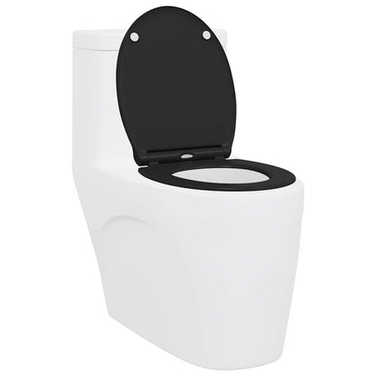 Schnellverschluss-WC-Sitz Schwarz 45.5 x 37.5 x 3.8 cm
