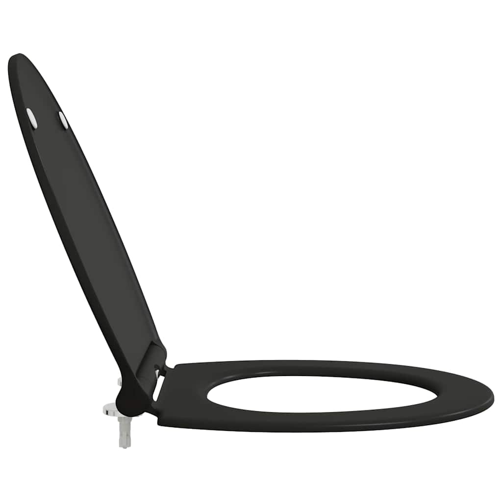 Schnellverschluss-WC-Sitz Schwarz 45.5 x 37.5 x 3.8 cm