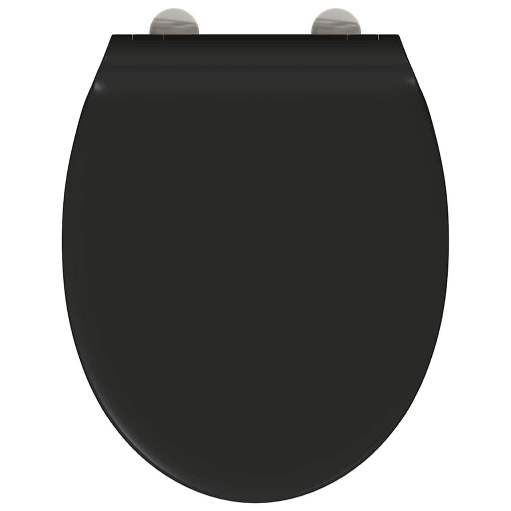Schnellverschluss-WC-Sitz Schwarz 45.5 x 37.5 x 3.8 cm