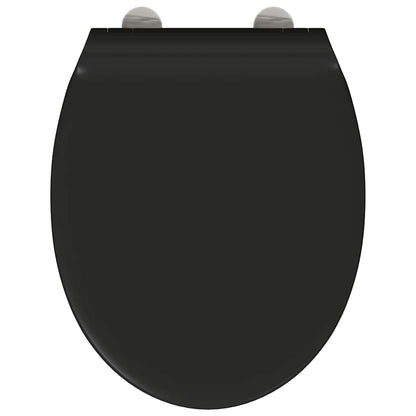 Schnellverschluss-WC-Sitz Schwarz 45.5 x 37.5 x 3.8 cm
