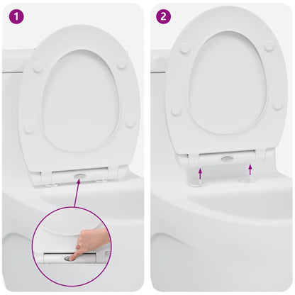 Schnellverschluss-WC-Sitz Weiß 45.5 x 37.5 x 3.8 cm Duroplast