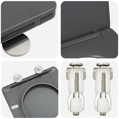 Schnellverschluss-WC-Sitz Anthrazit 44 x 36,4 x 3,4 cm