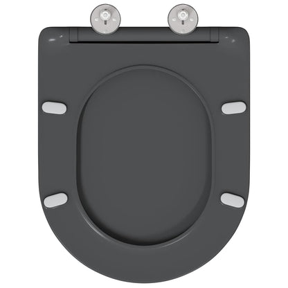 Schnellverschluss-WC-Sitz Anthrazit 44 x 36,4 x 3,4 cm