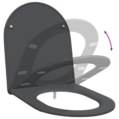 Schnellverschluss-WC-Sitz Anthrazit 44 x 36,4 x 3,4 cm