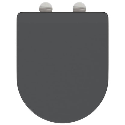 Schnellverschluss-WC-Sitz Anthrazit 44 x 36,4 x 3,4 cm