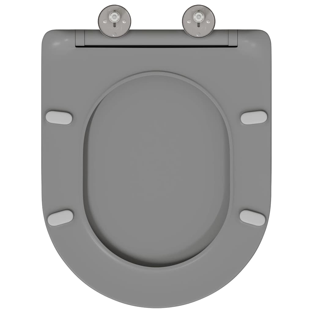 Schnellverschluss-WC-Sitz Grau 44 x 36,4 x 3,4 cm Duroplast