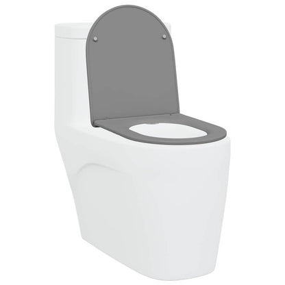 Schnellverschluss-WC-Sitz Grau 44 x 36,4 x 3,4 cm Duroplast