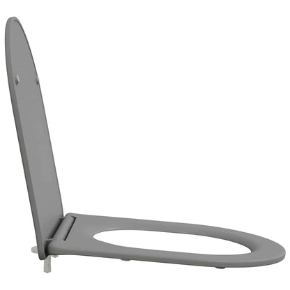 Schnellverschluss-WC-Sitz Grau 44 x 36,4 x 3,4 cm Duroplast