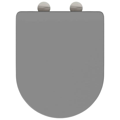 Schnellverschluss-WC-Sitz Grau 44 x 36,4 x 3,4 cm Duroplast