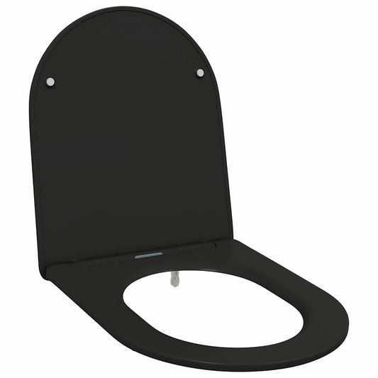 Schnellverschluss-WC-Sitz Schwarz 44 x 36,4 x 3,4 cm Duroplast