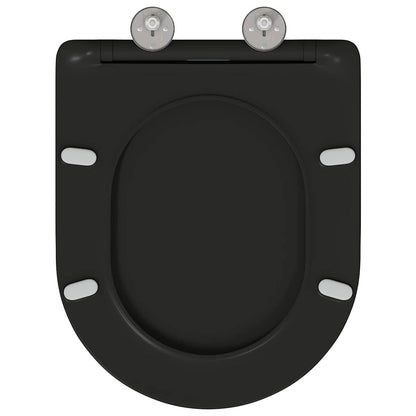 Schnellverschluss-WC-Sitz Schwarz 44 x 36,4 x 3,4 cm Duroplast
