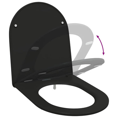 Schnellverschluss-WC-Sitz Schwarz 44 x 36,4 x 3,4 cm Duroplast
