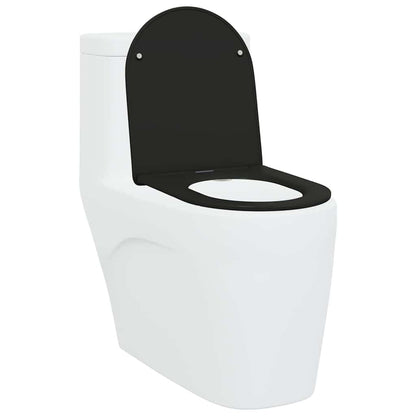 Schnellverschluss-WC-Sitz Schwarz 44 x 36,4 x 3,4 cm Duroplast