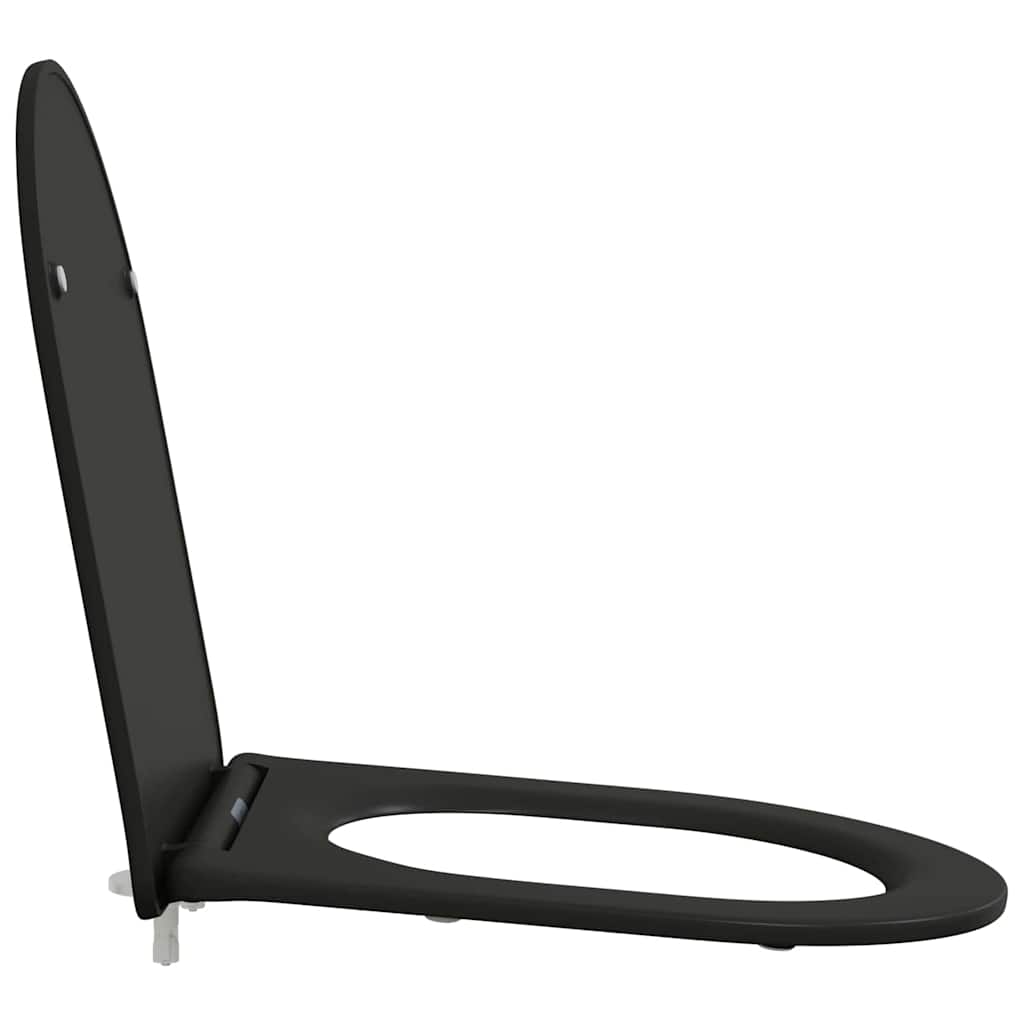 Schnellverschluss-WC-Sitz Schwarz 44 x 36,4 x 3,4 cm Duroplast