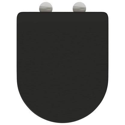 Schnellverschluss-WC-Sitz Schwarz 44 x 36,4 x 3,4 cm Duroplast
