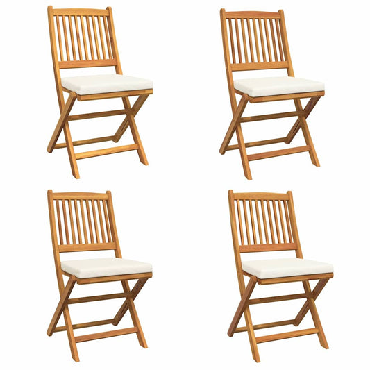 Klappstuhl 4 pcs Weiß 49 x 57,5 x 92 cm Massivholz Akazie
