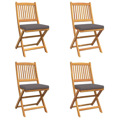 Klappstuhl 4 pcs Grau 49 x 57,5 x 92 cm Massivholz Akazie