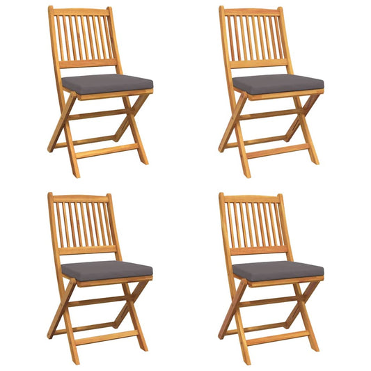 Klappstuhl 4 pcs Grau 49 x 57,5 x 92 cm Massivholz Akazie