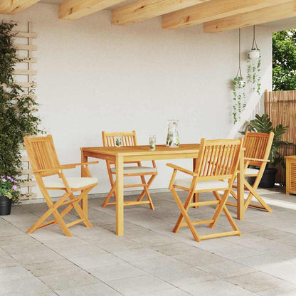 Klappstuhl 4 pcs Weiß 49 x 57,5 x 92 cm Massivholz Akazie