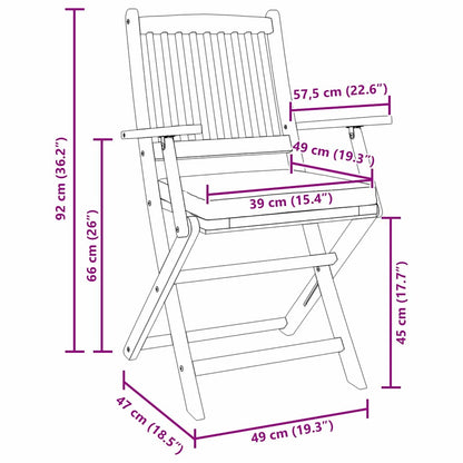 Klappstuhl 4 pcs Weiß 49 x 57,5 x 92 cm Massivholz Akazie
