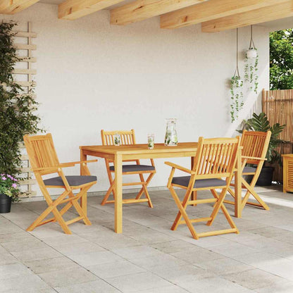 Klappstuhl 4 pcs Grau 49 x 57,5 x 92 cm Massivholz Akazie