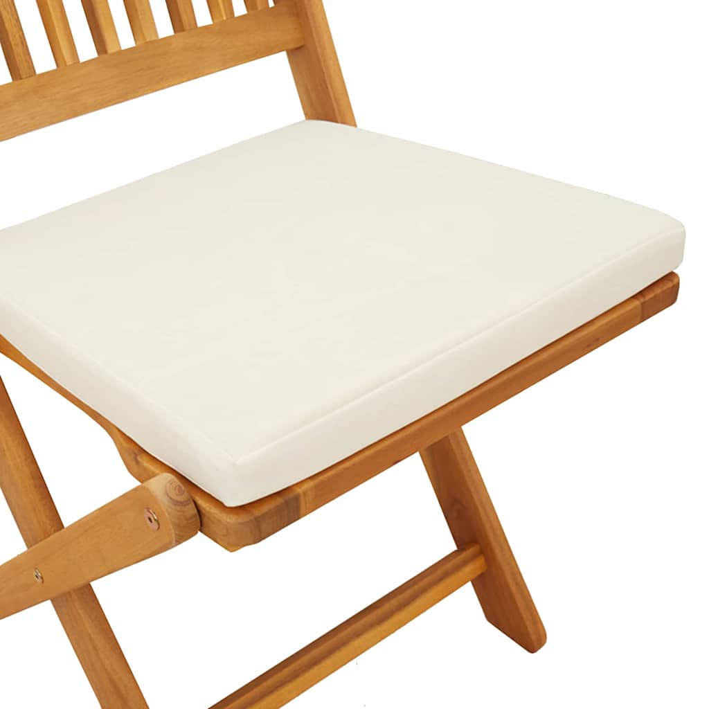 Klappstuhl 6 pcs Weiß 49 x 57,5 x 92 cm Massivholz Akazie