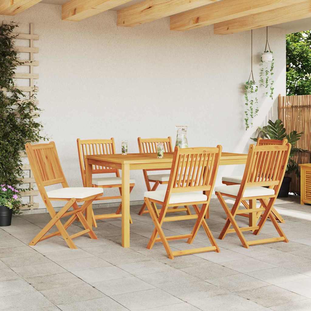 Klappstuhl 6 pcs Weiß 49 x 57,5 x 92 cm Massivholz Akazie