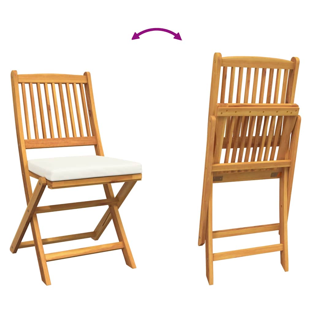 Klappstuhl 6 pcs Weiß 49 x 57,5 x 92 cm Massivholz Akazie
