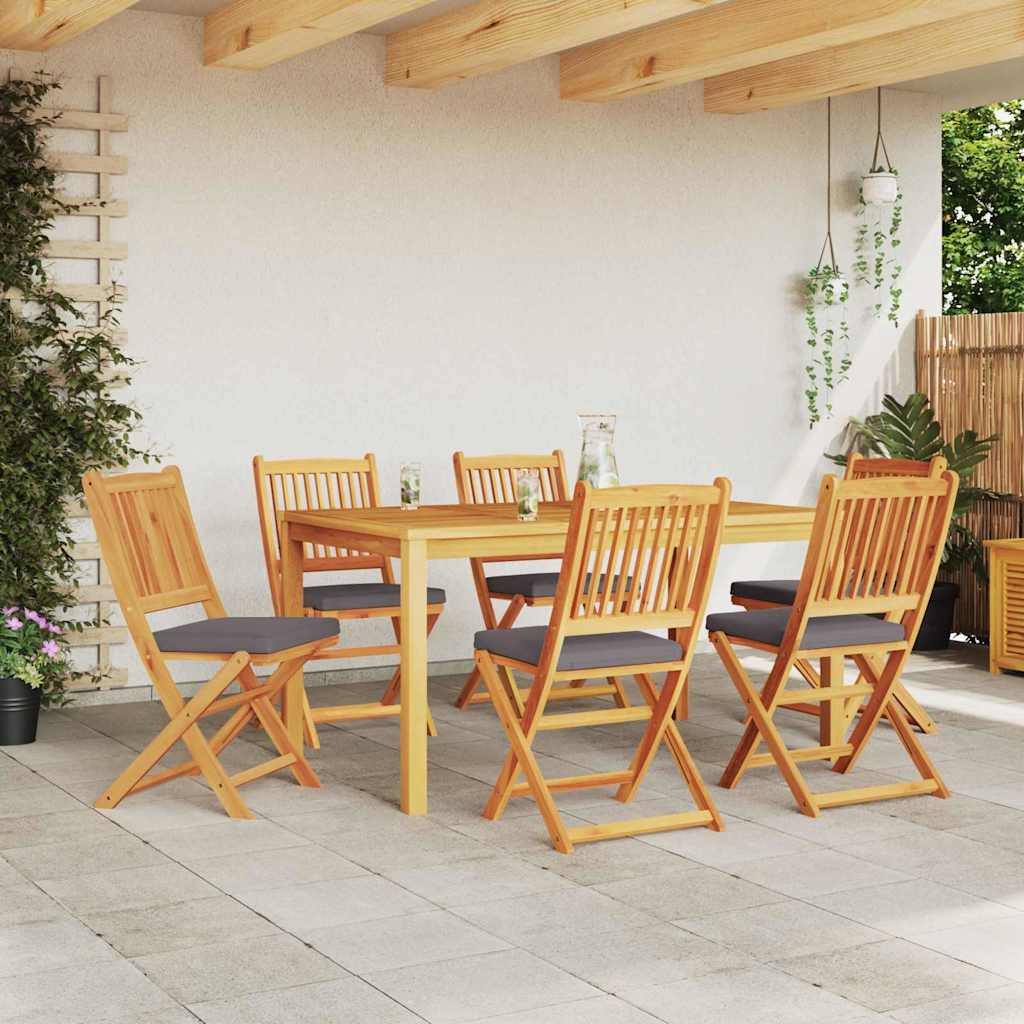 Klappstuhl 6 pcs Grau 49 x 57,5 x 92 cm Massivholz Akazie