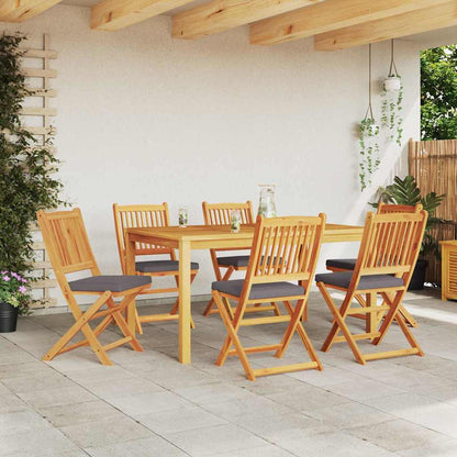 Klappstuhl 6 pcs Grau 49 x 57,5 x 92 cm Massivholz Akazie