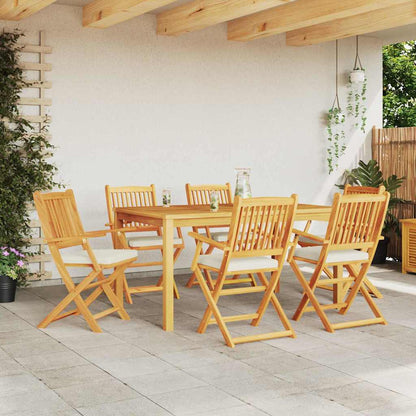 Klappstuhl 6 pcs Weiß 49 x 57,5 x 92 cm Massivholz Akazie