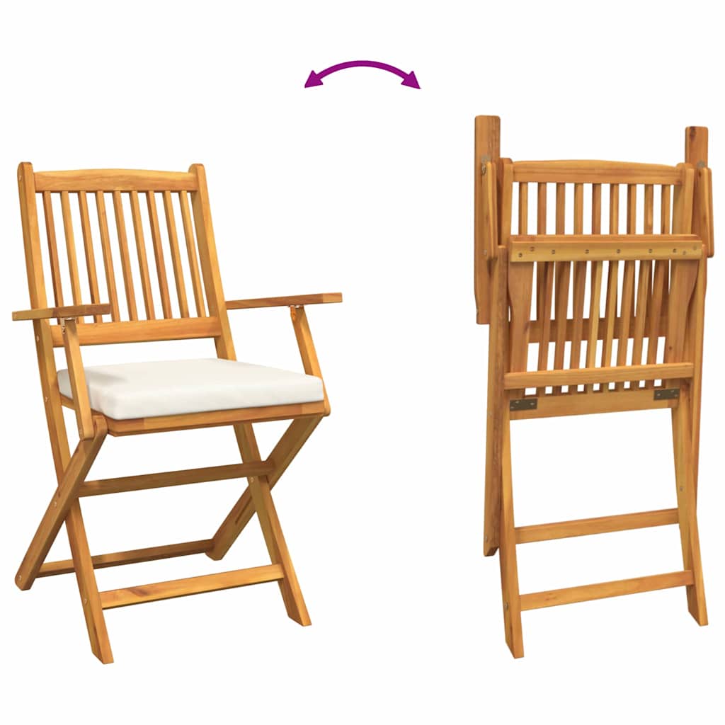 Klappstuhl 6 pcs Weiß 49 x 57,5 x 92 cm Massivholz Akazie