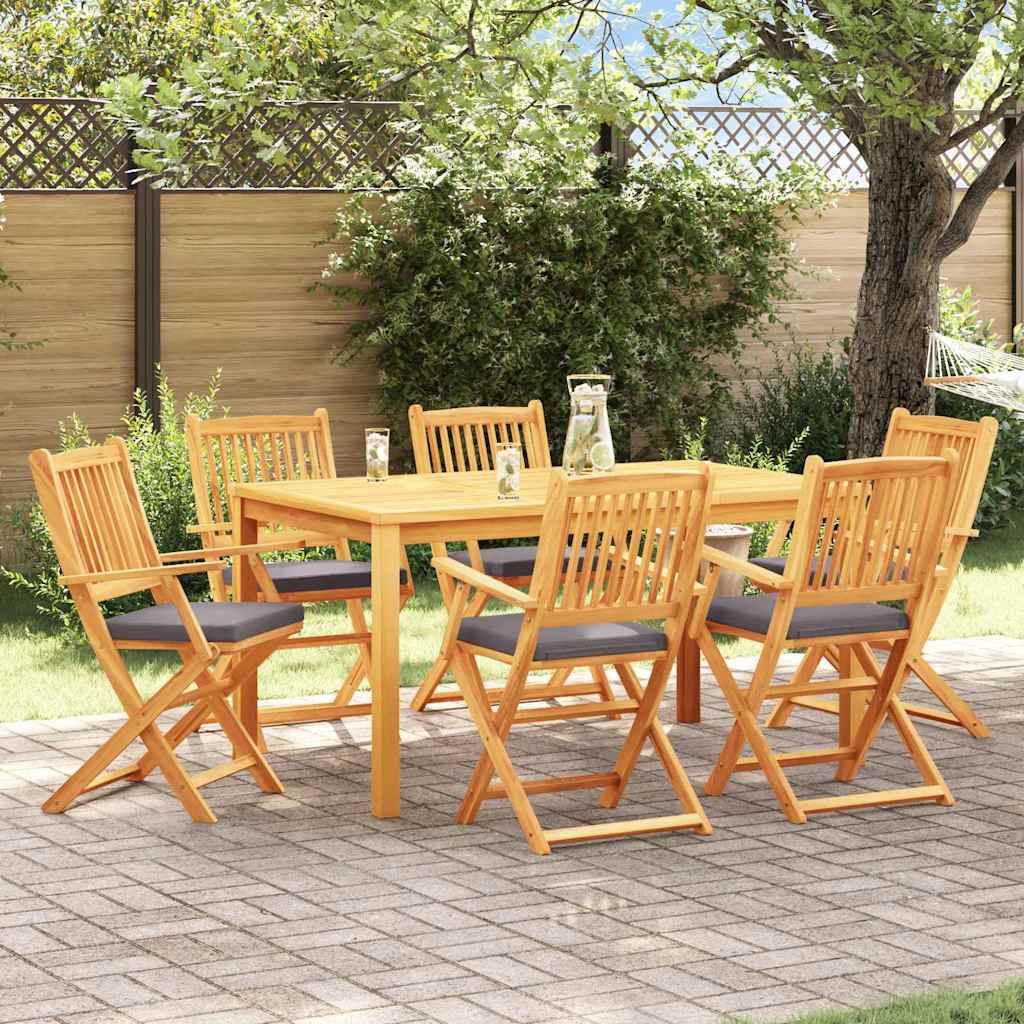 Klappstuhl 6 pcs Grau 49 x 57,5 x 92 cm Massivholz Akazie