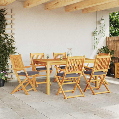 Klappstuhl 6 pcs Grau 49 x 57,5 x 92 cm Massivholz Akazie